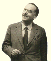 Achille Campanile con il monocolo